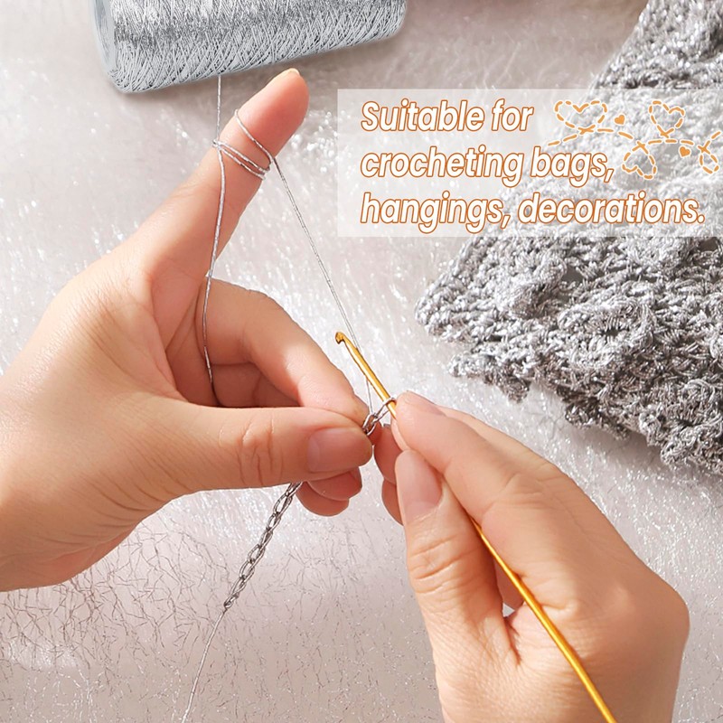 Uiopa Metallic Macrame Cord 1mm x 480m, Champagne Gold Glitter