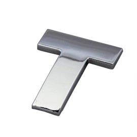 Mukojima Automobile Supplies Manufacturing MYS-049T 3D 3D Molded Emblem Sticker Alphabet T Silver