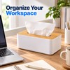 Bamboo Lid Tissue Box Cover for Home & Office –