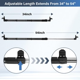 Clothes Rack for Car Telescopic, Car Clothes Hanger Bar Travel Long 34"-54" Free Extra Car Gap Filler Thickened Steel Tube Wrap Non-Slip Rubber Sturdy Cothes Rod for Cars RVs Cars Trucks Vans