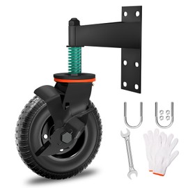 LEFLCRE Gate Wheel, 8inch Heavy Duty Fence Gate Wheels for Wooden Gate and Metal Tube Gate,Support to 700 lbs, Spring-Loaded 360 Degree Rotation Gate Caster Kit