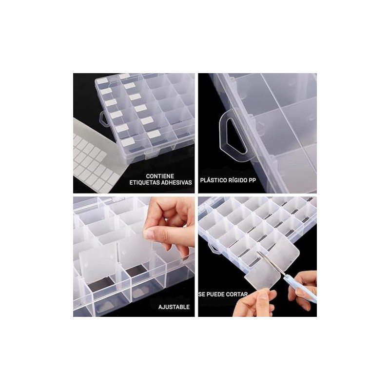 Timotech Paquete de 2 Cajas Organizadoras de Plástico, Transparente de