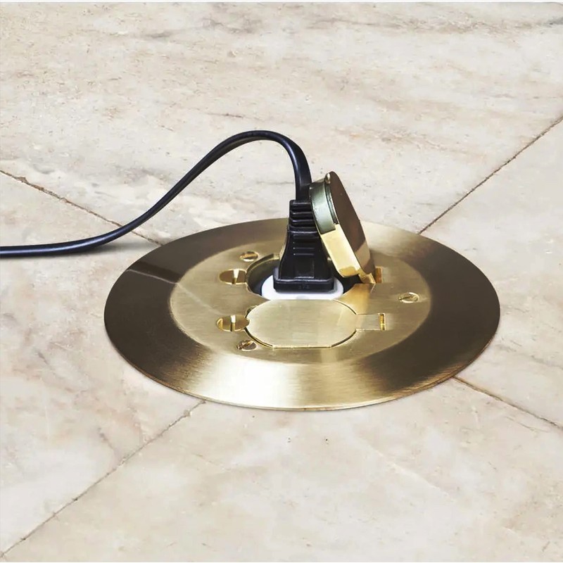 Hubbell-Raco RAC5500KIT Round Floor Box Kit Device Cover, Duplex, Solid