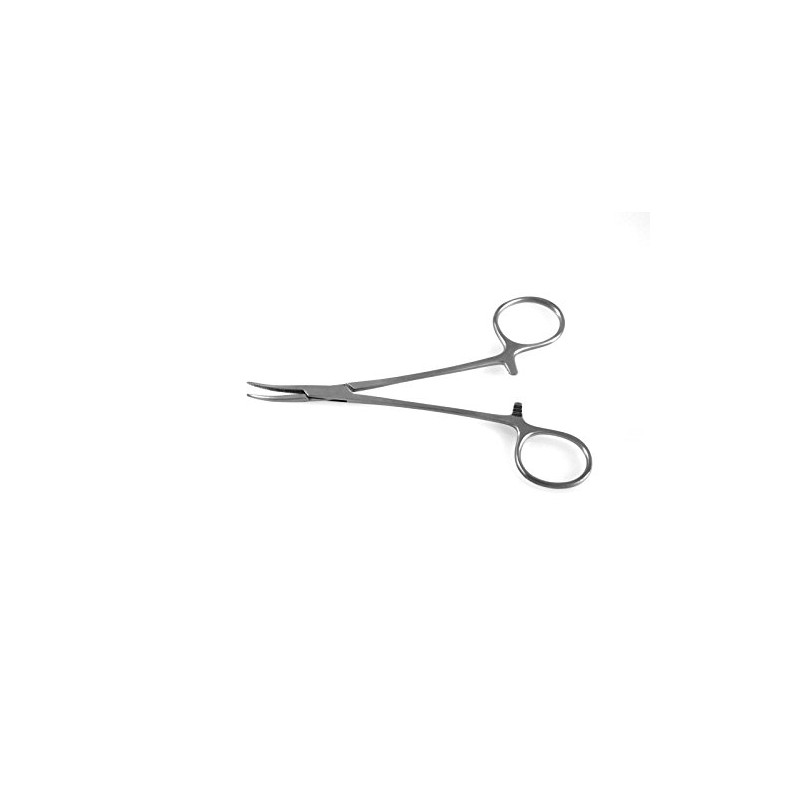 Halstead Mosquito Forceps 5" Curved Serrated Jaws Hemostat Clamps -