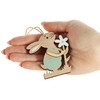 com-four® 6 x Decorative Hangers Rabbit - Wooden Easter Decoration