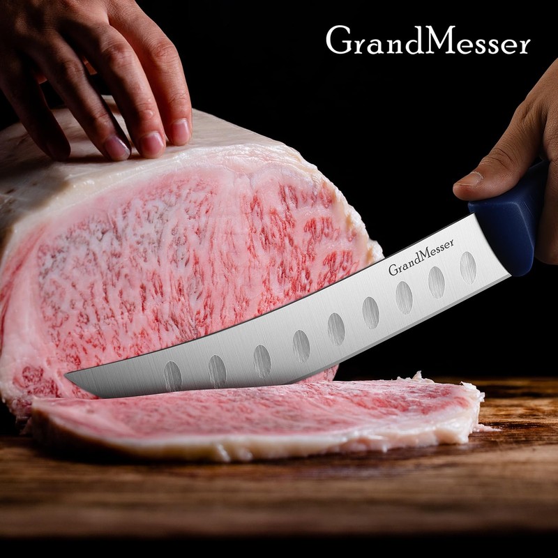 GrandMesser Butcher Knife for Meat Cutting, Curved Cimeter Knife 9