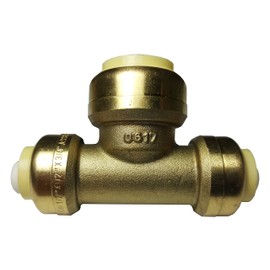 1 PIECE XFITTING 1/2" X 1/2" X 3/4" PUSH FIT REDUCING TEE, CERTIFIED TO NSF/ANSI 61 - LEAD FREE BRASS