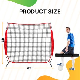 7x7 ft Barricade Backstop Net, Sports Barrier Net, Multi-Sport Backstop Net with Carry Bag - Baseball, Softball, Lacrosse, Soccer, Basketball, Tennis - Protective Screen for Practice