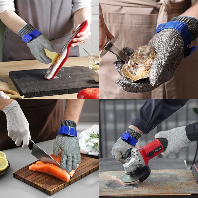 SUNRISING Cut Resistant Gloves Level 9 Certified - Stainless Steel