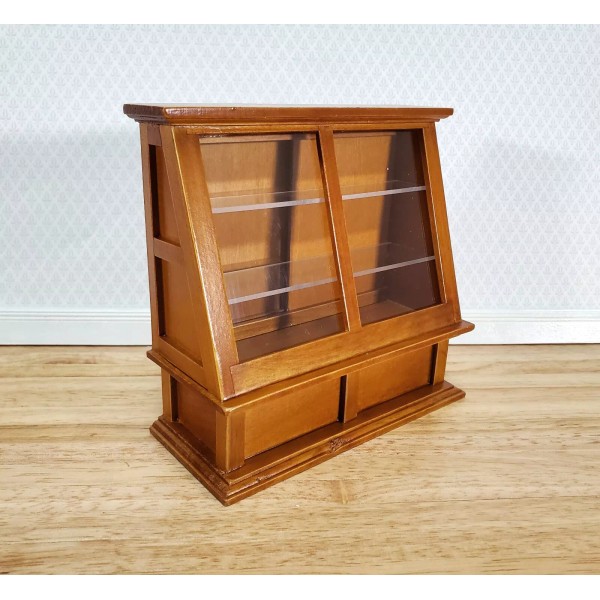 Town Square Miniatures Dollhouse Miniature Tall Display Counter Cabinet for