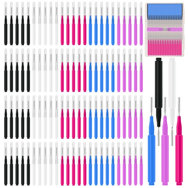 100pcs Brow Lamination Brush Micro Eyebrow Brush with Cap Micro