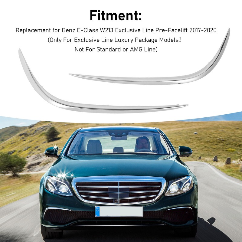 2Pcs Front Bumper Grille Trim 2138850174 Replacement for Benz E‑Class