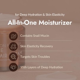 MIZON All-in-One Snail Repair Cream Korean Face Moisturizer with Snail Mucin 12 Natural Extracts Hydrating Nourishing Cream for Fine Lines Wrinkles & Blemish Care (2.53 Fl Oz Pack of 2)