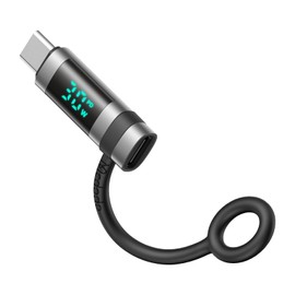 Mcdodo Lightning to USB-C Adapter, 60W PD Rapid Charging, Output Screen Display, Smart Chip, USB-C Connector, iOS to Type-C Conversion Connector, Silicon Band Design, Light-ning to Type-C Adapter