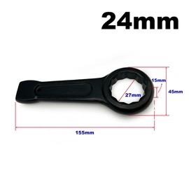 LEPEVNEY Slogging Box End Striking Ring Wrench Metric Slugging Flat Single Ring Spanner 24mm