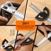 2in1 Multifunctional Magnetic Straight and Angle Measuring Ruler Woodworking Scribe