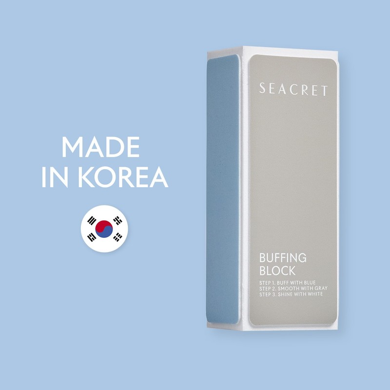 SEACRET Minerals Professional Nail Buffing Block, 3 Ways Buffing Block