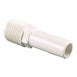 Watts 3527-1008 AquaLock Plastic Series, 1/2" CTS x 1/2" NPT Off-White Lead-Free Polysulfone Male Stem, O-Ring, Quick Push-to-Connect Design, Tool-Free Installation