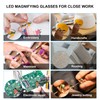 OKH 200% Magnifying Glasses with Light, Rechargeable LED Lighted Magnification