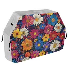 GOODOLD Colorful Blooming Flowers Grill Cover for Outdoor Grill 65 Inch BBQ Grill Cover Heavy Duty Gas Grill Cover Waterproof Barbecue Cover for Weber, Char-Broil, Nexgrill and More