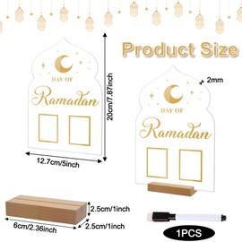 TZEKING Ramadan Advent Calendar, 30 Days Eid Advent Calendar, DIY Hand Written Countdown Calendar, Acrylic for Ramadan Decoration, Countdown