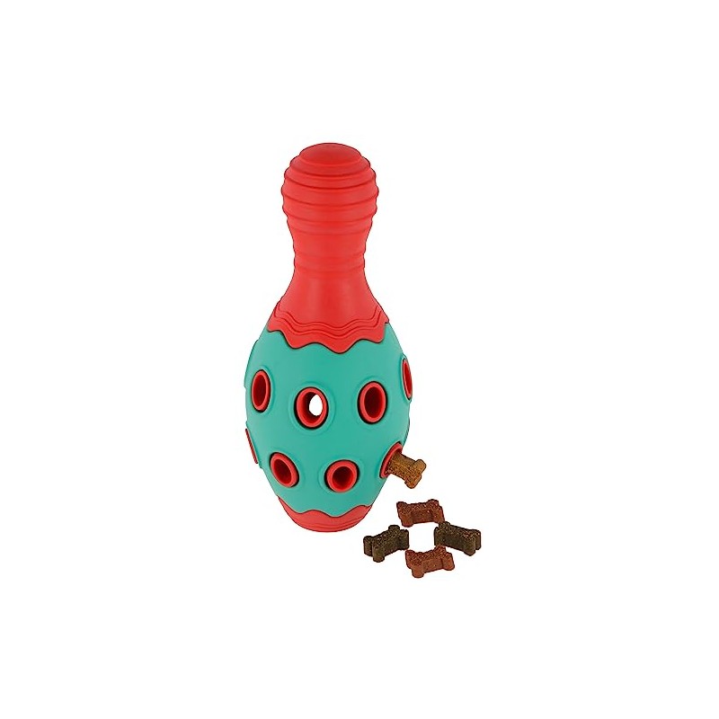 Kerbl Pet ToyFastic Cone, Fillable, Red/Turquoise, 15 x 6.5 cm