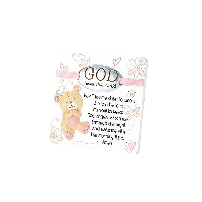Dicksons Baby Bear God Bless This Child Tabletop/Wall Plaque for