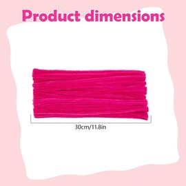 100 Pieces Pipe Cleaners Chenille Stem, Rose Red Pipe Cleaners Set for Pipe Cleaners DIY Arts Crafts Mother's Day Decorations, Chenille Stems Pipe Cleaners (Rose red)