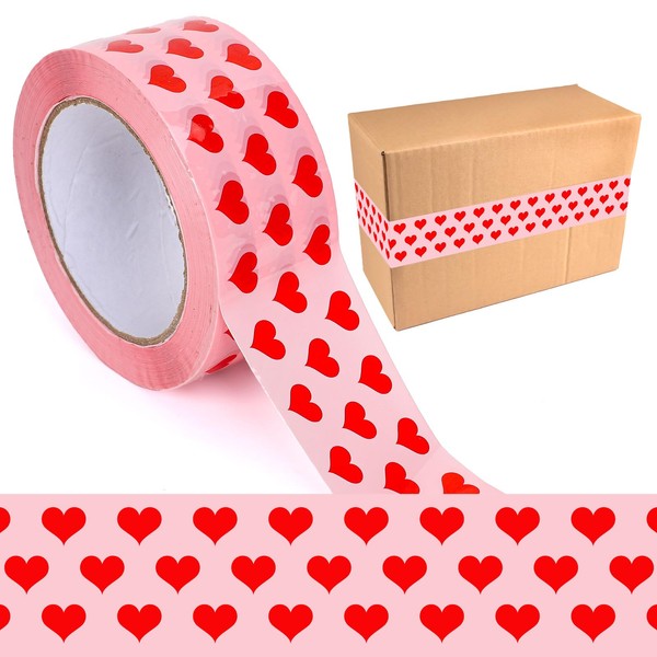 Whaline 109 Yard Valentine's Day Packing Tape Pink Red Love