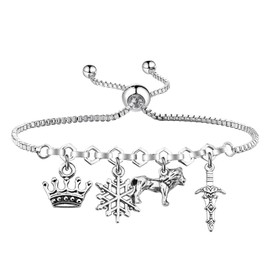 UJIMS Narnia Book Inspired Gifts Narnia Charm Bracelet Narnia King Queen Gifts Bookish Gift Literary Book Lover Gift (Narnia Bracelet)