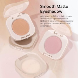 KYDA Single Matte Eyeshadow, Nude Beige Brown Eyeshadow, Ultra-fine Smooth Powder, Lightweight Blendable Formula, Daily Matte Eyes Makeup, Milk Tea