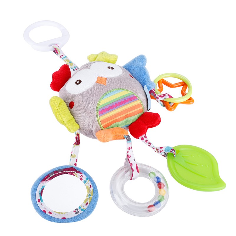 Soft Infant Plush Toy Cute Animal Rattle Baby Bed Stroller