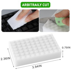 garvonti Sponge Eraser 50 Pack 2X Density and Long Lasting Melamine Sponges for Kitchen Bathroom Multi Surface Power Scrubber Foam Cleaning Pads - Bathtub, Floor, Baseboard, Bathroom, Wall Cleaner