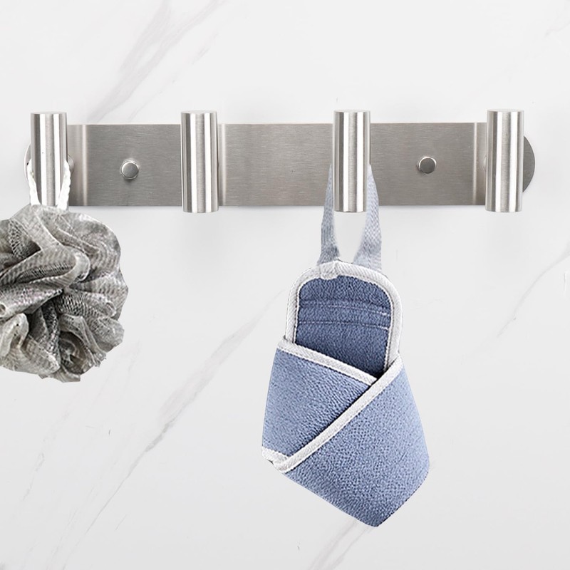 Vanloory Coat Hook Rack, Wall Mounted Rack with 4 Hooks,