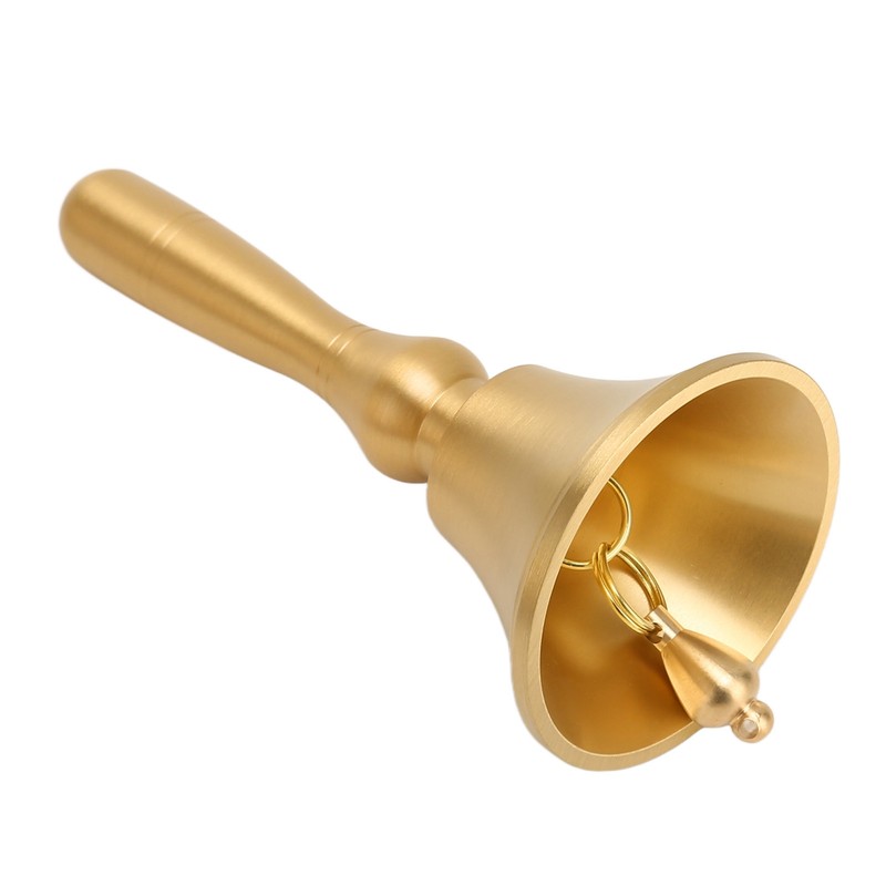 Hand Call Bell Easy Cleaning Portable Brass Material 13x6.5cm Decorative