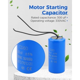 CD60 Motor Start Capacitor 300 uF/MFD 330VAC Fit for Electric Motor Starting
