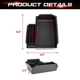 x xotic tech Center Console Organizer Tray Compatible with Ford Explorer 2020 2021 2022 2023 2024 2025 Accessories, ABS Armrest Secondary Storage Box with Coin Holder