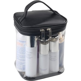 HAOGUAGUA - Bolsa de maquillaje transparente de alta calidad con bolsillo interior, bolsa de cosméticos transparente para viajes o uso diario, bolsa de playa impermeable para protección solar para el