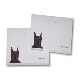 Doberman Pinscher Sticky Notes Notepad - Black - 100 Sheets