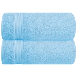 Belizzi Home Cotton 2 Pack Oversized Bath Sheet 35x70, Large Bath Sheet, Ultra Soft, Absorbent, Compact, Eco-Friendly, Recyclable, Quick Drying and Lightweight Towel - Sky Blue
