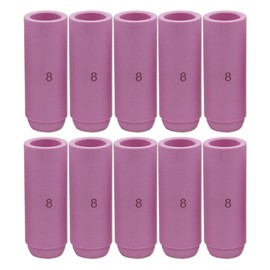 10N46 8# TIG Alumina Nozzles Ceramic Shield Cup Fit DB PTA SR WP 17 18 26 TIG Welding Torch 10PK (10N46 8#)