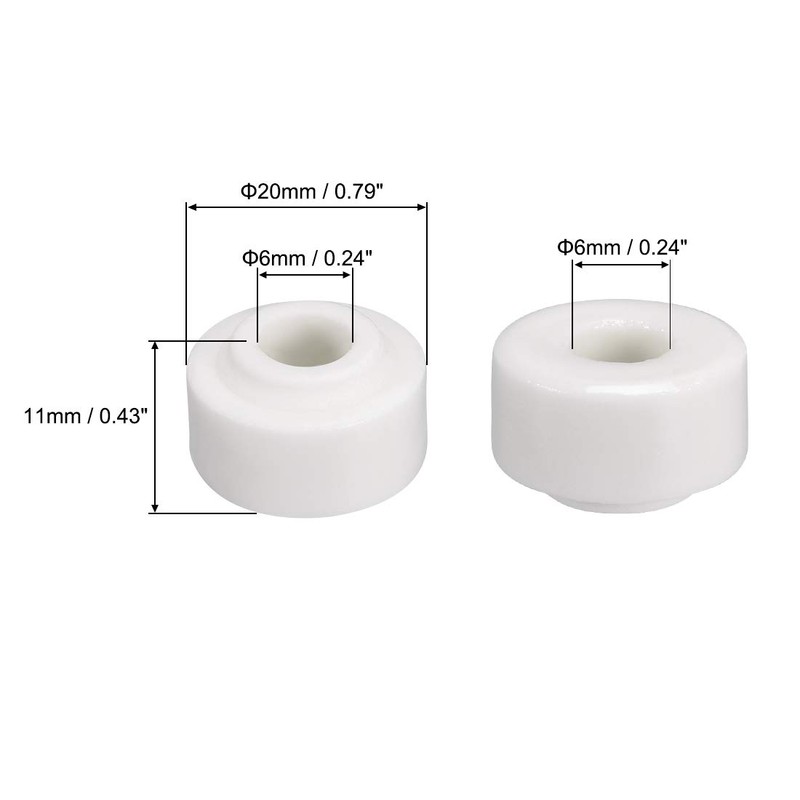 sourcing map 10pcs Ceramic Insulator Bead 6mm X 20mm Round