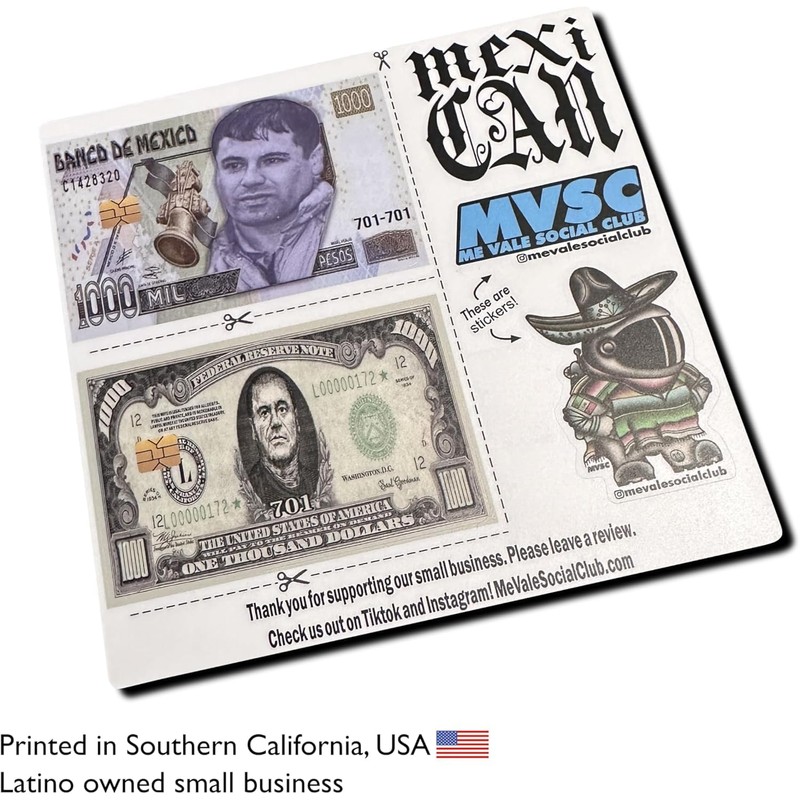 El Chapo Credit Card Vinyl Skin Sticker, 2 Pack, Mexican