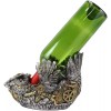 Ebros Steampunk Great Horned Owl Wine Bottle Holder with Painted