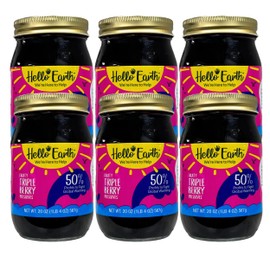 Hello Earth Fruity Triple Berry Jam - Easily Spreadable, Gluten Free and Made in the USA, 20 ounces (Pack of 6)