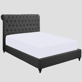 Pamposh King Size Fitted Sheets Extra Deep Pocket 40 cm (16 inches) Durable Elastic Bed Sheets - Premium Brushed Microfibre Fitted Sheets King Size White - Ultrasoft Hypoallergenic Fade Resistant