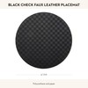 MACKENZIE-CHILDS Faux-Leather Placemat, Decorative Round Table Mat, Black Check