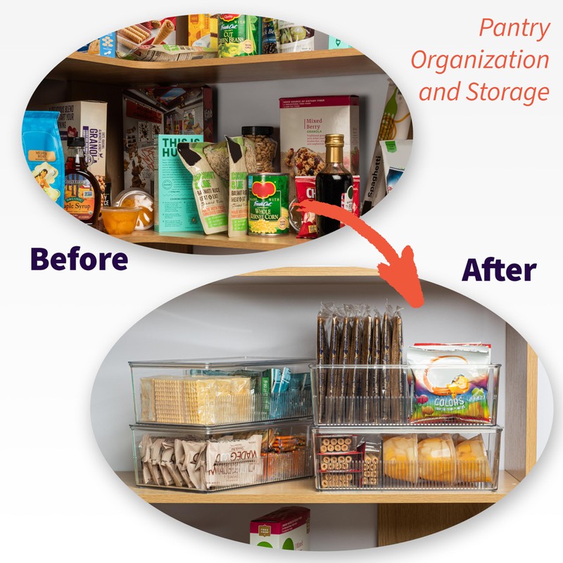 ClearSpace Pantry Organization and Storage Bins with Removable Dividers &