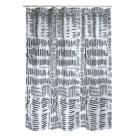 Spirella Anti-Mould Shower Curtain - Anti-Bacterial, Washable, Waterproof, Polyester, "Connection" 180 x 200 cm, Black/White
