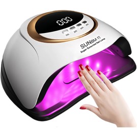 Lámpara de Uñas, UV/LED Secador de Uñas de 280W, Lámpara UV para Uñas con 45 Luces, Lámpara de Uñas para Esmalte de Gel con 4 Ajustes de Temporizador, Función de Temporizador de Memoria y Pausa